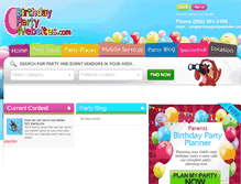 Tablet Screenshot of birthdaypartywebsites.com